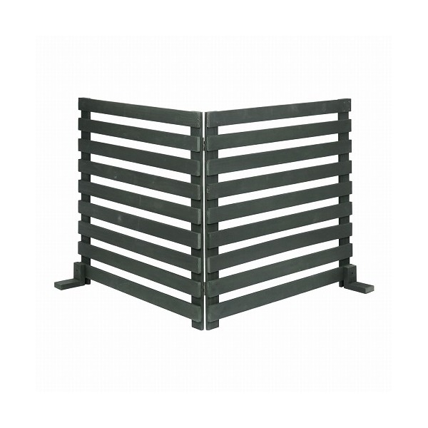 住まいスタイル WF-142YK-DGN 折り畳めるウッドフェンス142×71(横ボーダー) 1枚組 ダークグリーン メーカー直送ガーデンファニチャー