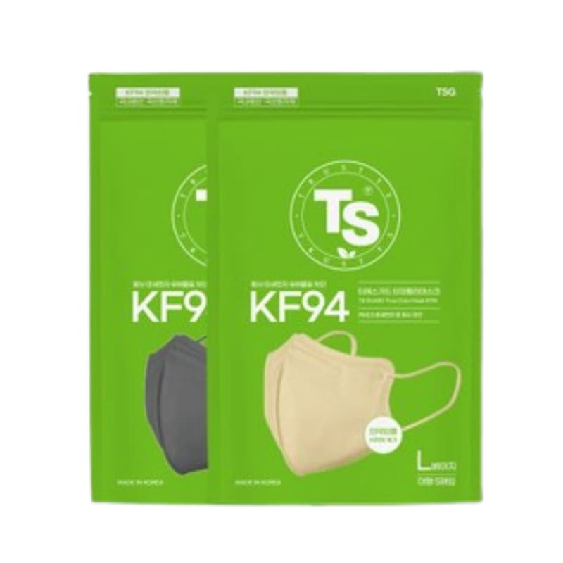 BTSジョングクPICK！TSKF94 くちばし型 大型マスク 5枚入 x 20個 100枚 ガールズデイヘリPICK！ グレー+ベージュ