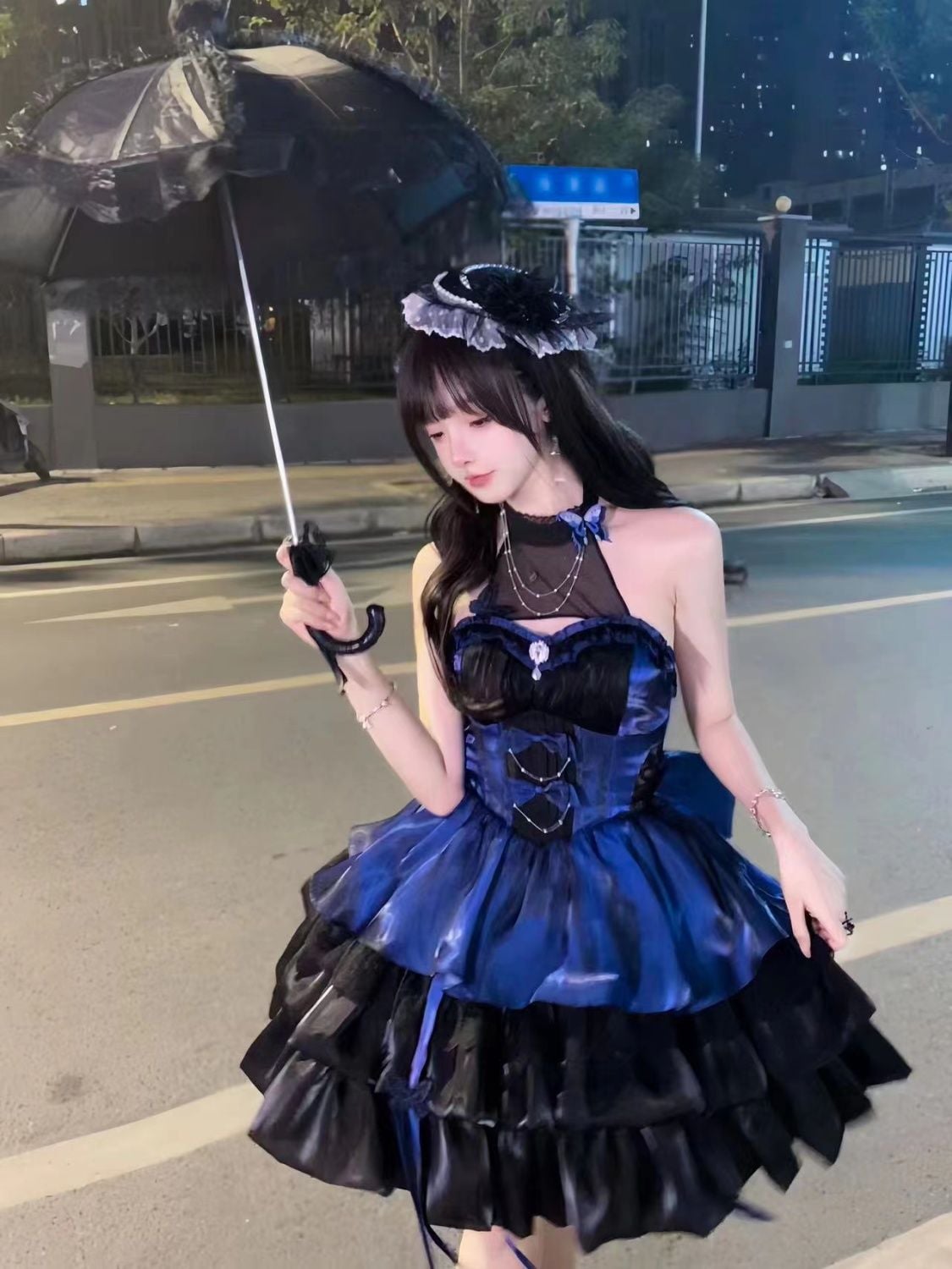 プリンセススタイルピュアラストスタイルホルターネックサスペンダースカートチュチュスカート