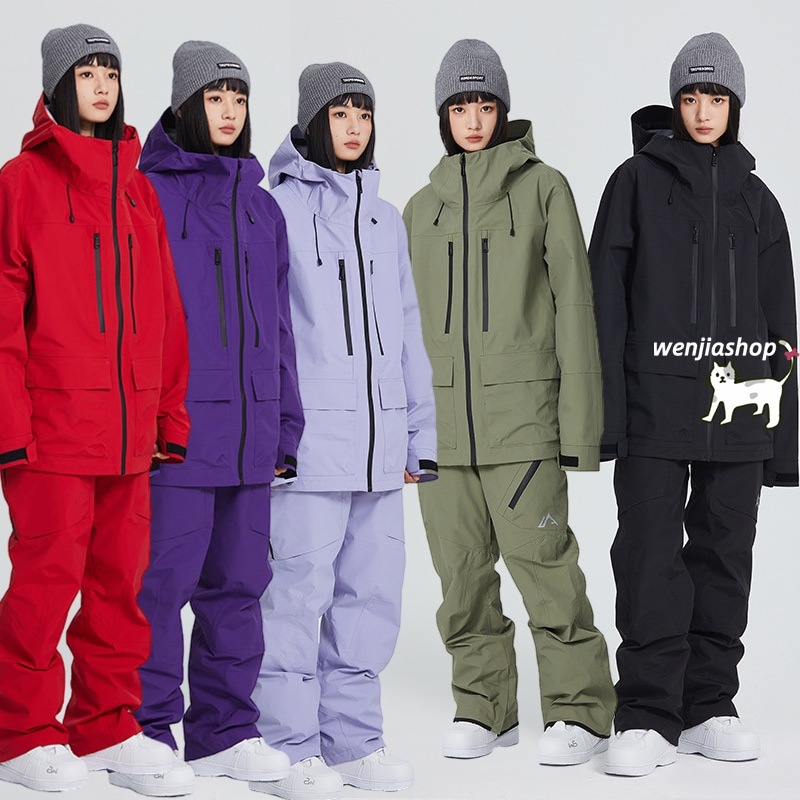 スノーボードウェア 上下セット レディース メンズ 防水15000mm スキーウェア ジャケット アウター パーカー ロングパンツ 韓国風 スノボウェア プルオーバー 防水防寒防雪保温