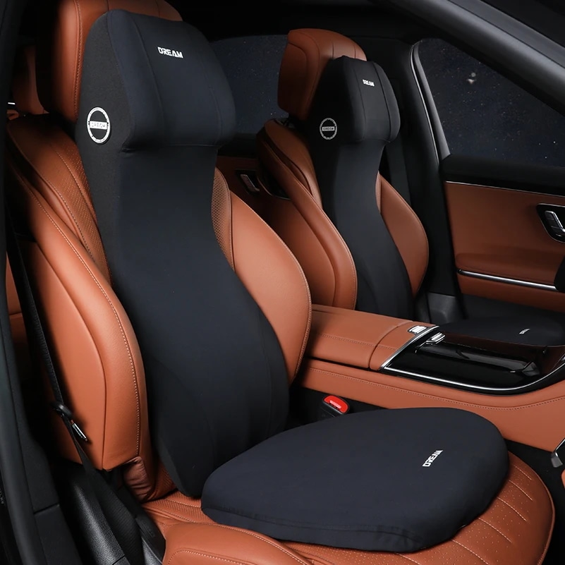 フォームカーネックピロー,ランバーサポート,革製ヘッドレスト,背もたれ,シートウエスト,カーアクセサリー