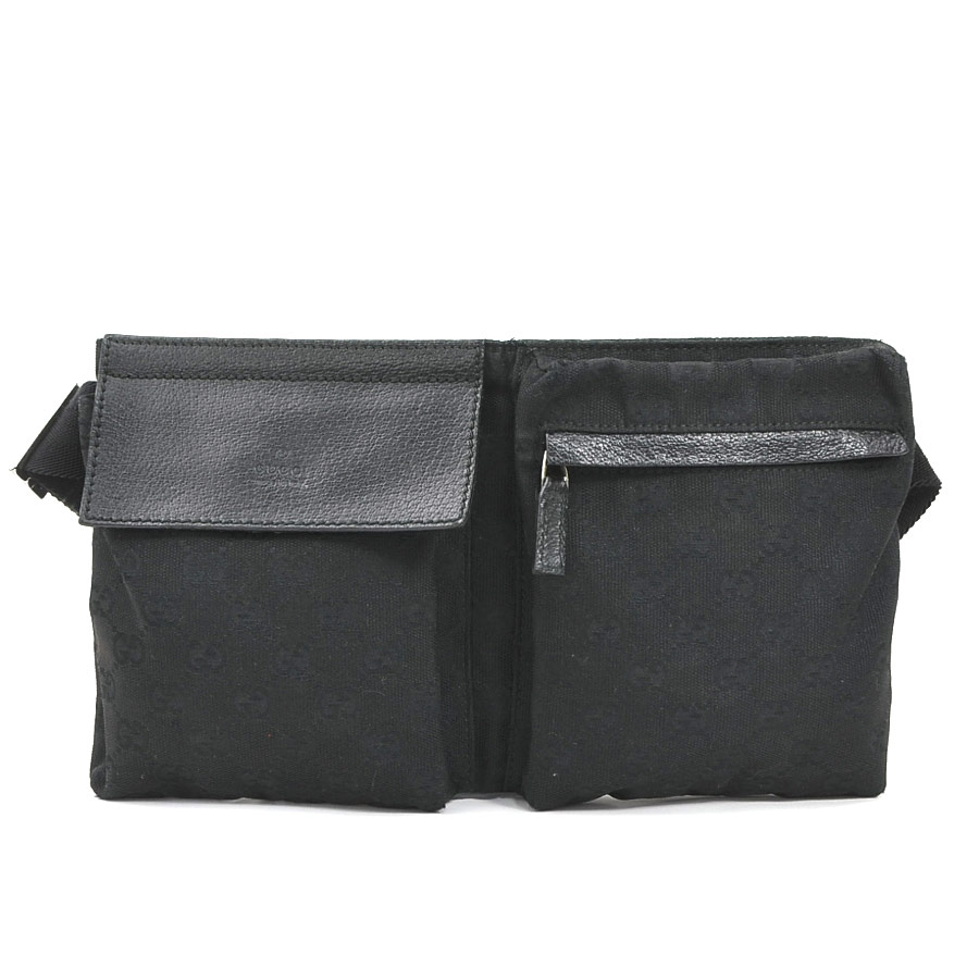 グッチ GUCCI ウエストバッグ ボディバッグ GGキャンバス ブラック ユニセックス 28566 h31390a