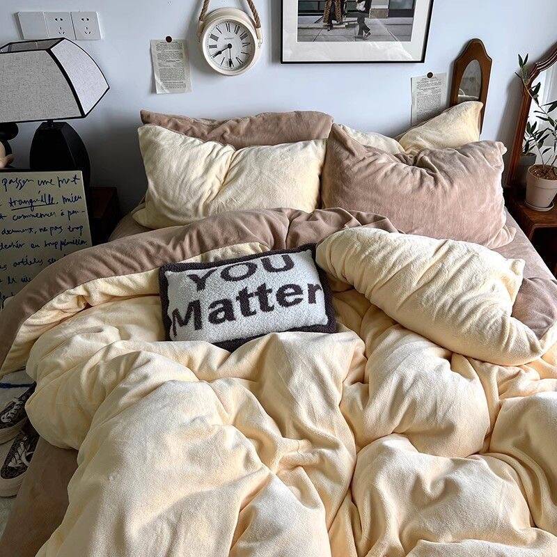 暖かい 布団カバー 冬用 ベッドカバー 抗菌防臭 毛布 厚手 ダブルサイズ 掛け布団カバー 洗える 寝具 ベッド用品 プレゼント シングル セミダブル ダブル 韓国ファッション