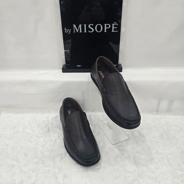 By 男性 シンプル 無地 ローファー 122HT337SS202 DBROWN 2 JJ