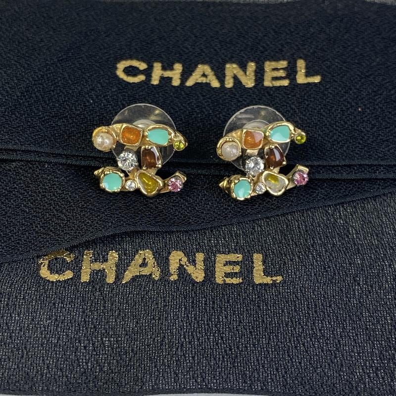 【最終処分SALE】CHANEL シャネル ココマーク 05P カラーストーン ピアスマルチカラー A-7439