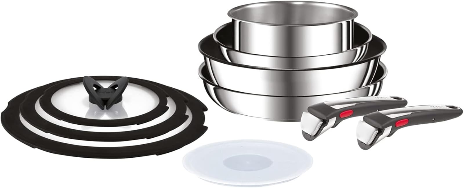 【オンライン限定】ティファール 取っ手のとれる 鍋 フライパンセット 10点セット IH ガス火対応 専用取っ手2本付き PFOAなどの有害物質不使用 「インジニオ・ネオ IHステンレス ブリエ・アン