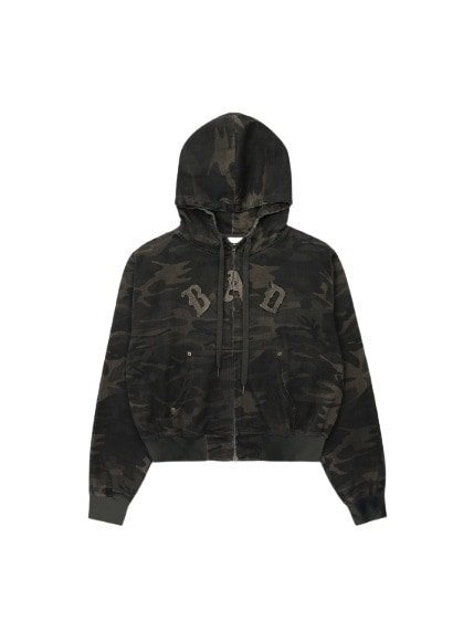 ライオン パッチ フード ジップアップ - ダークカモ