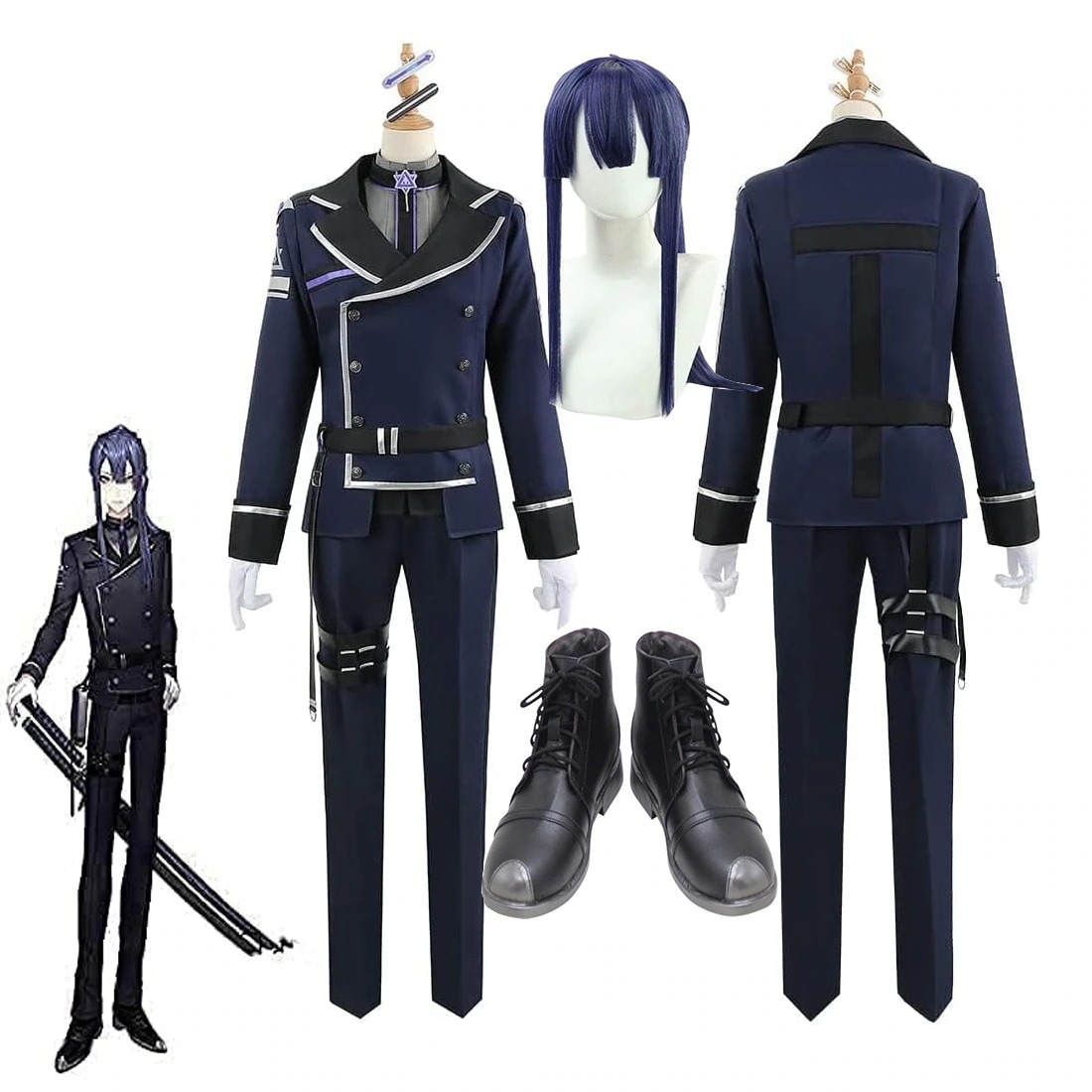 バーチャルYouTuber にじさんじ 長尾景 ながおけい ウィッグ 靴追加可 コスプレ衣装 ハロウィン クリスマス 学園祭 文化祭 仮装 コスチューム