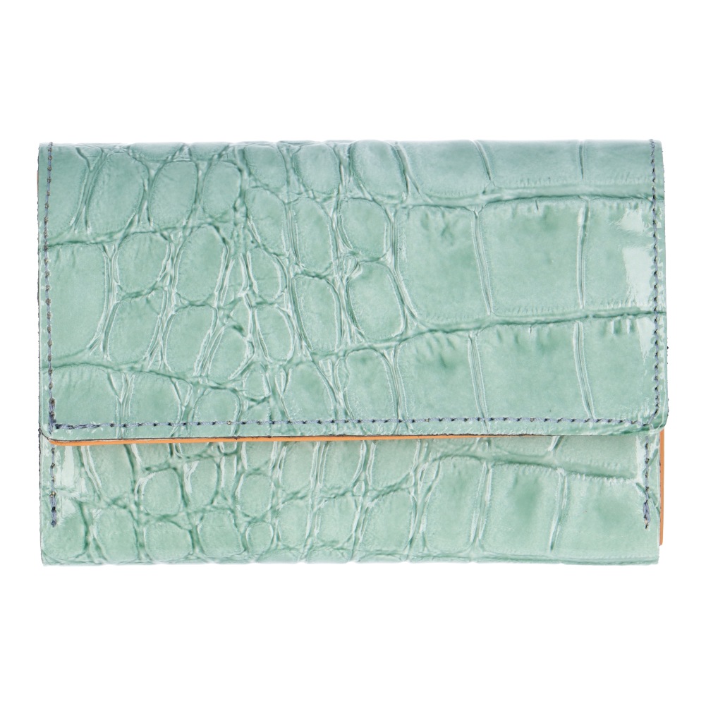 ブロガー様愛用 日本製 本革 レザー クロコダイル型押し フラップ ミニ 財布 小銭入 お札入 エナメル 牛革 かぶせ レディース サイフ ギフト プレゼント 二つ折り 8,316円