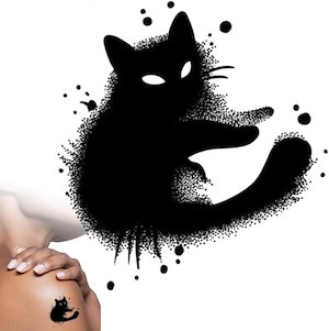タトゥーシール猫(ブラック)