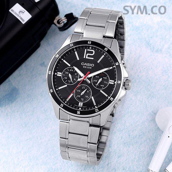 MTP-1374D-1A スタンダード アナログ 多機能 フォーマル カジュアル メンズ メタル 時計 d