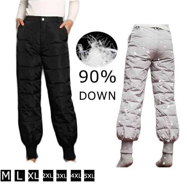 【軽量 × 防風】 大きいサイズ ダウンパンツ ボトムス レディース ダウン90% 秋冬 防寒 きれいめ 暖かい 軽量 黒 撥水 透湿 下着 クライミングパンツ 無地 シンプル トレッキングパンツ 登