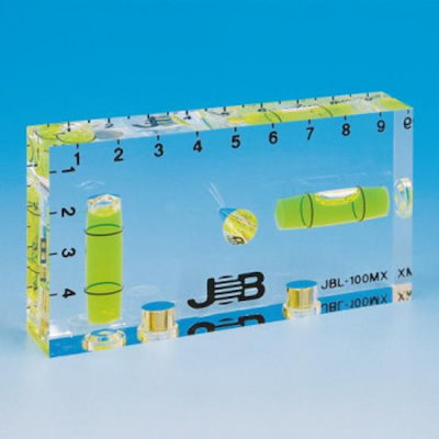 他サイト： ジョブマスター（JOB Master） クリスタルレベル JBL-100MX　スイッチボックスケガキ用 水平器 配線器具付け 金属管工事の商品画像