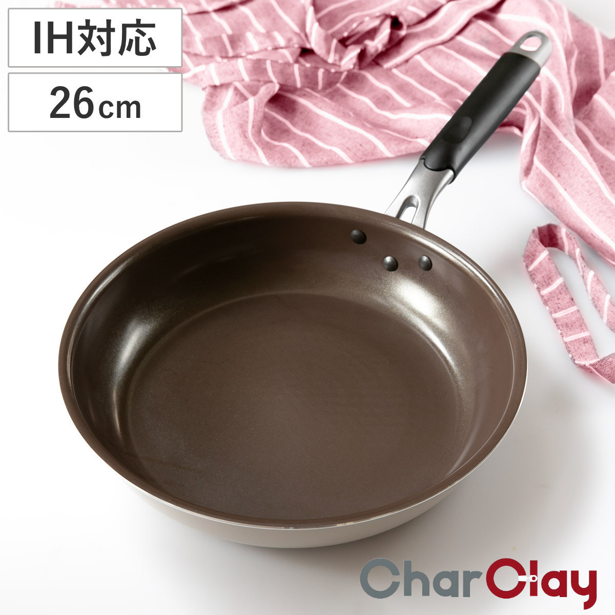 フライパン 26cm IH対応 ビオセラミック PFOAフリー ベークライトハンドル ガス火対応 オール熱源対応 炒め鍋 いため鍋 ノンスティック 26センチ アルミ製 セラミック 5層構造