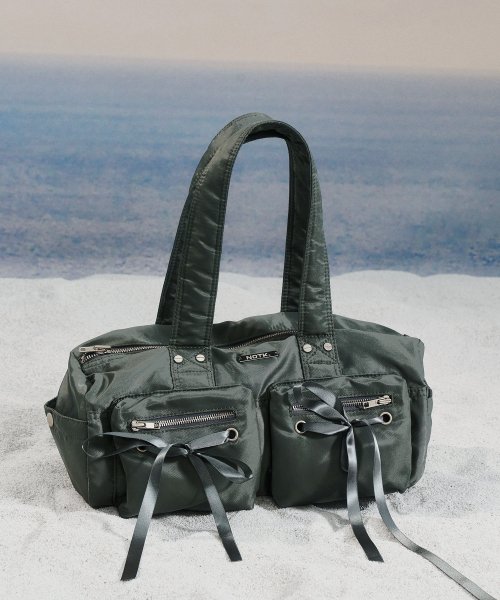 Double Ribbon Cargo Duffle Bag (KHAKI)