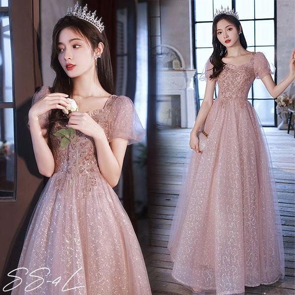 ドレス 大人 ピアノ 発表会 ロング丈 ぽっちゃり 大きいサイズ イブニングドレス 演奏会 ピアノ発表会 袖付き ワンピース Aライン ステージドレス