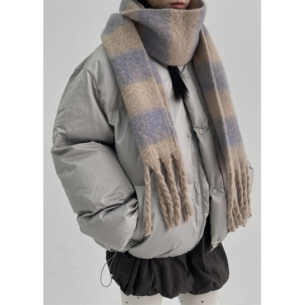 ブラックアップラウズウールストライプマフラー