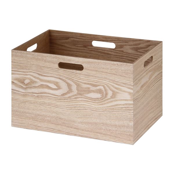突板スタッキングボックス L‐H ナチュラル[2個セット]