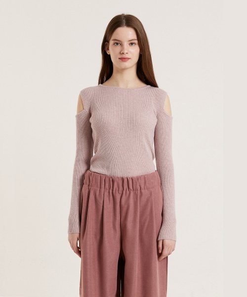 CUT OUT SHOULDER SWEATER_PINK 6,419円