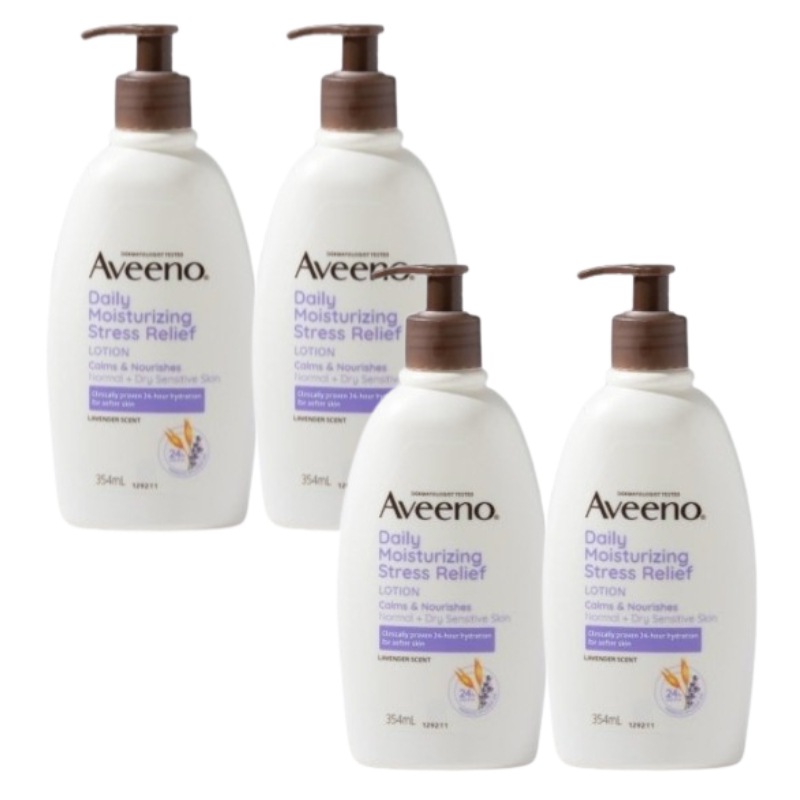 デイリーモイスチャライジング ストレスリリーフ ボディローション 354ml×4本 大容量セット アロマの香り 保湿ボディケア 全身用 デイリーローション