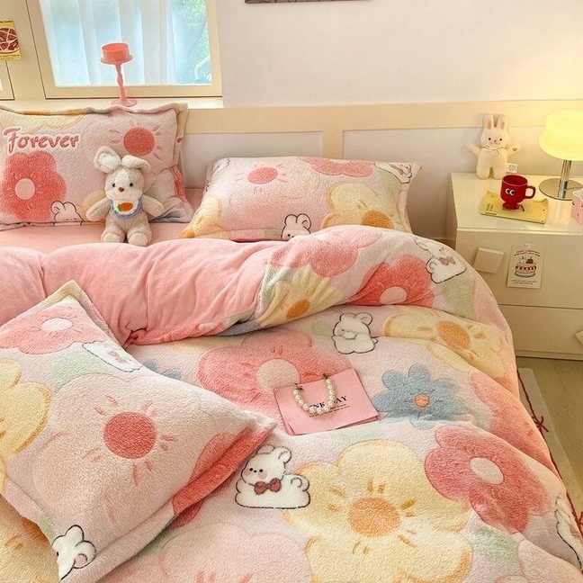 冬用 布団カバー 厚手 ベッドカバー 暖かい 抗菌防臭 毛布 ダブルサイズ 掛け布団カバー 洗える 寝具 ベッド用品 プレゼント シングル セミダブル ダブル 韓国ファッション