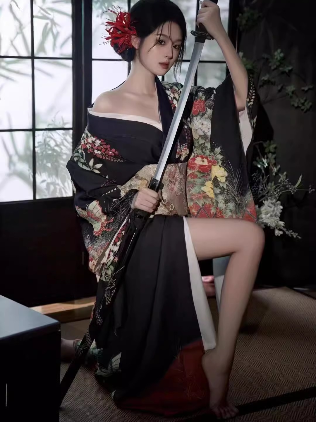 着物フォトスタジオ撮影服ファッションフォトアートフォト服ローブ女性写真撮影 ドレス