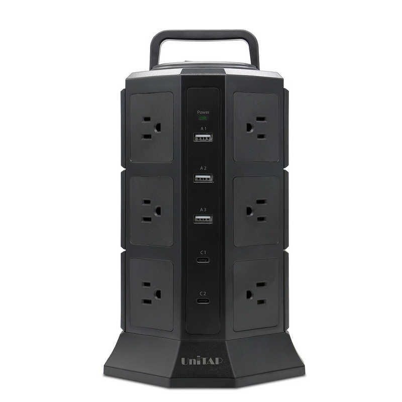 プリンストン　タワー型PD65W対応OAタップ　PPS-PD65TW