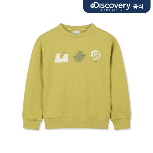 キッズ グラフィック スウェットシャツ（前面）（L/OLIVE）_