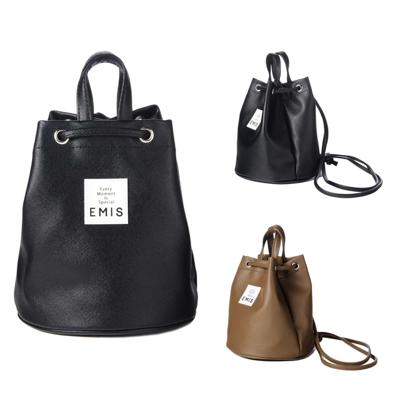 LEATHER MINI BACK PACK - [BROWN / BLACK]
