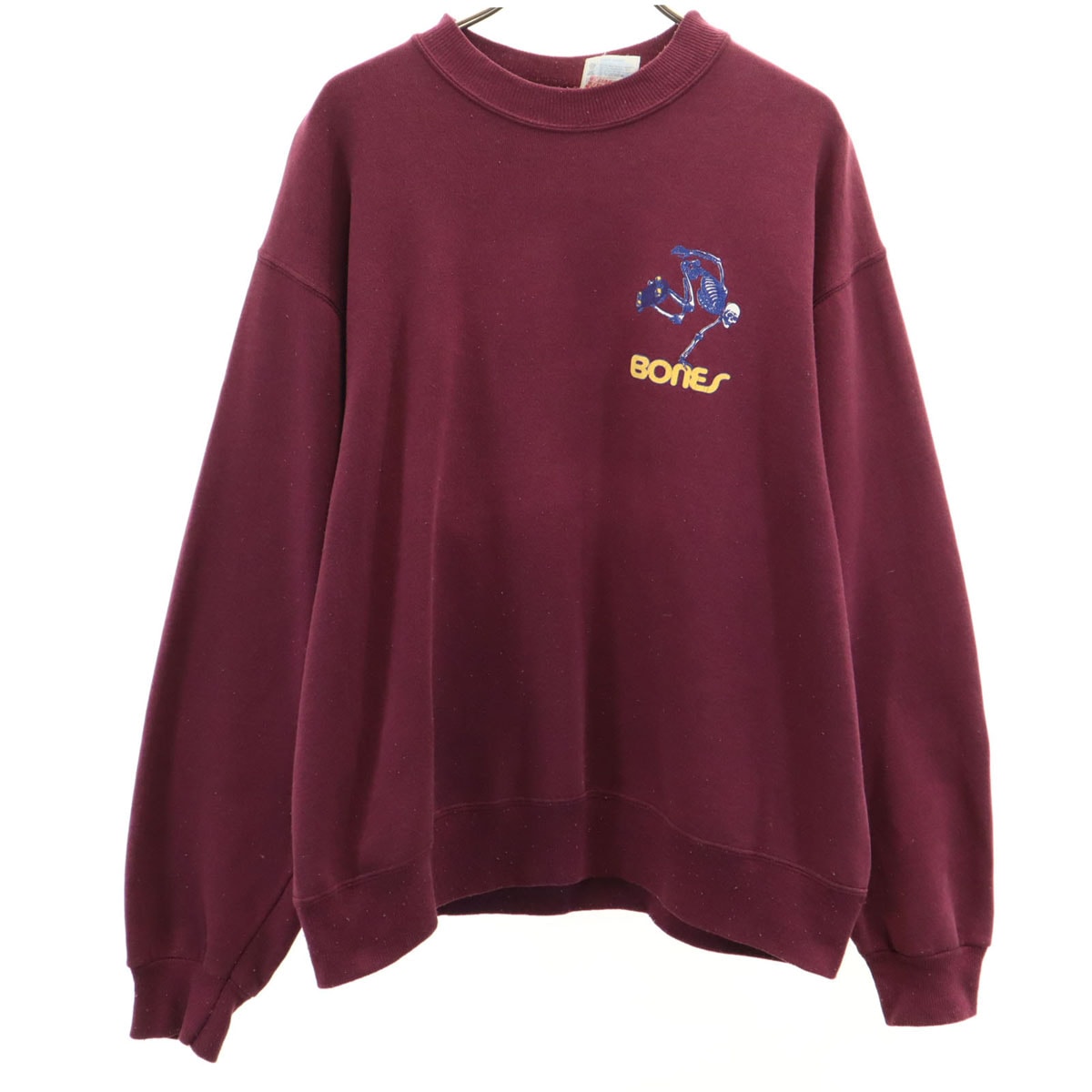 90s オールド バックロゴ ボーンズ 長袖 スウェット トレーナー L ボルドー BONES スカル メンズ 古着 8,657円