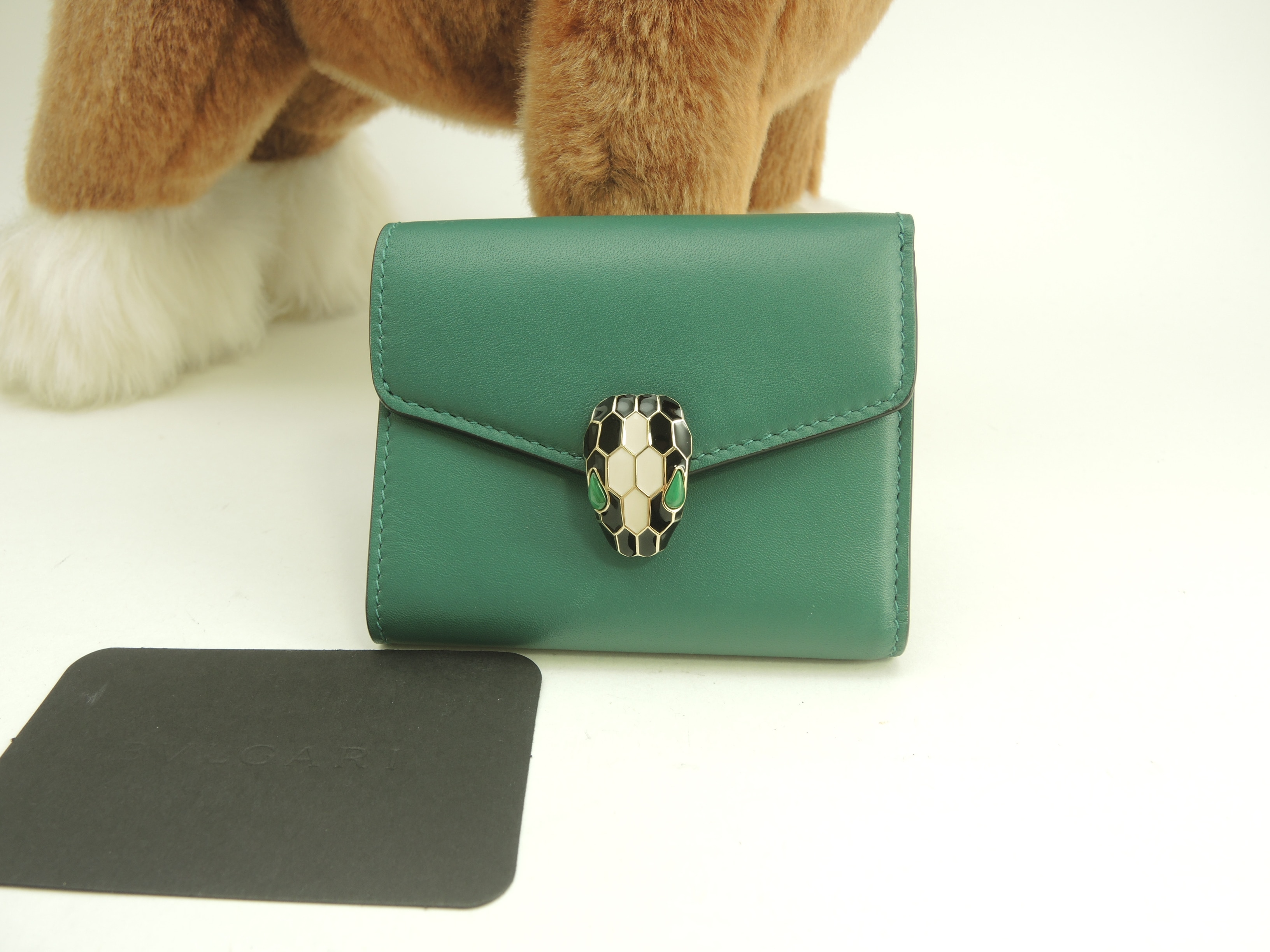 三折財布 セルペンティ レザー緑 フォーエバー ミニ財布 未使用@ 6