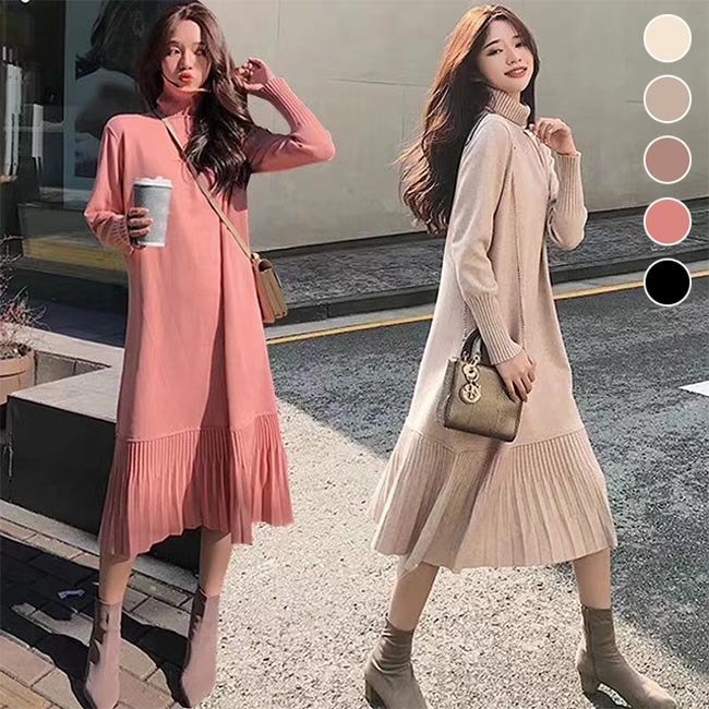 ニットワンピース タートルネック ニットワンピ ロング丈 ロングワン ワンピース レディース 13周年記念イベントが ニット