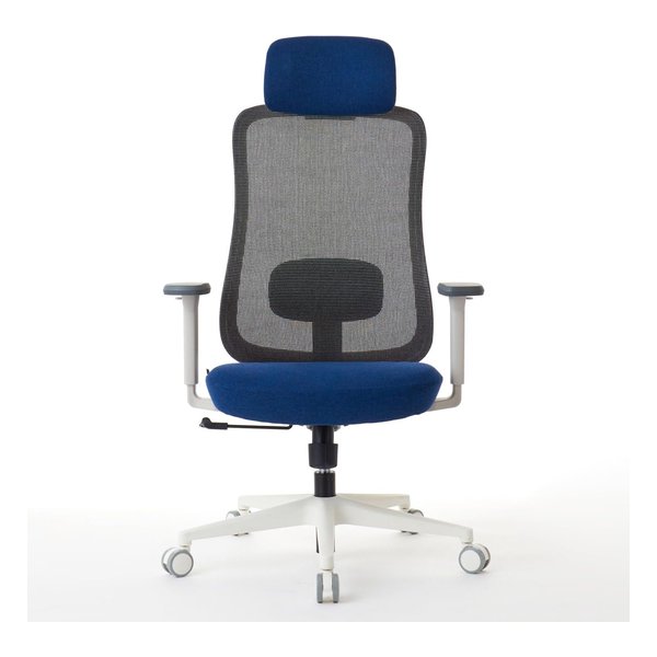 M2 メッシュ&ファブリック ワークチェア ホワイト&ネイビー RM2-WBL