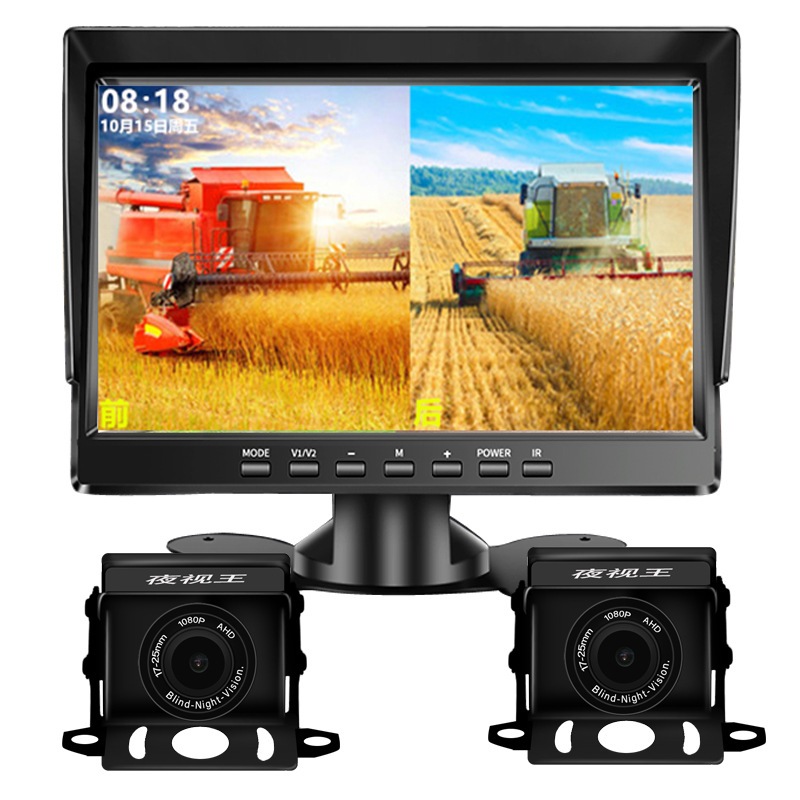 AHD２カメラモニターセット 1080p ドライブレコーダー機能付 強暗視センサー ケーブル1本接続 7インチ