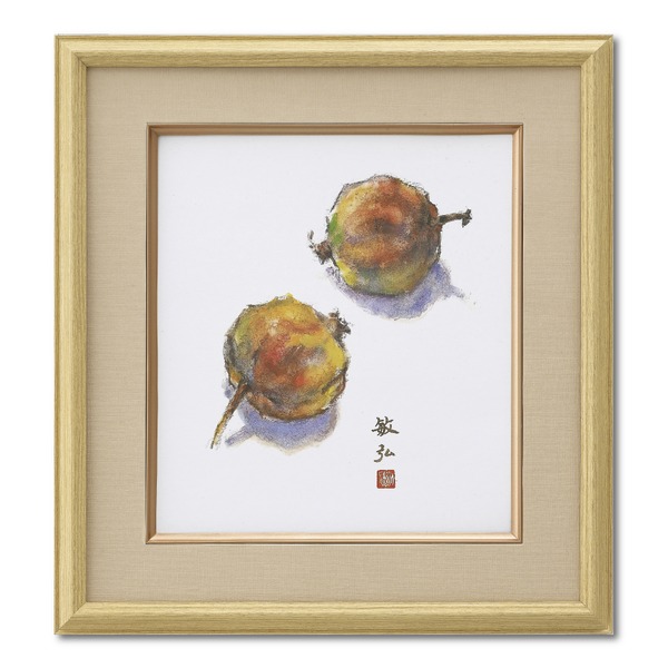 色紙額 収納サイズ：273x242mm 木目色紙額 ベージュ