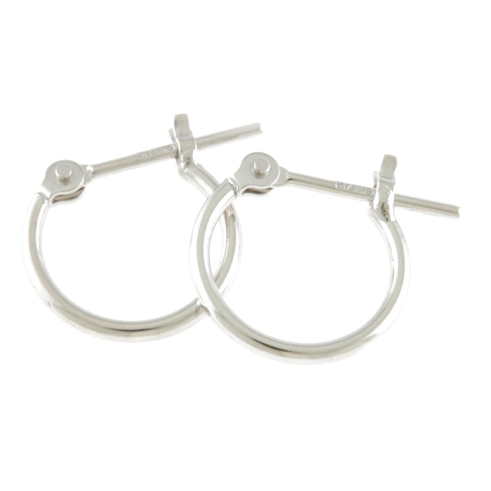 フープ パイプ 1×10 ピアス K14ホワイトゴールド 新品