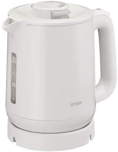 タイガー魔法瓶(TIGER) 電気ケトル 湯沸かし 1.0L 転倒お湯漏れ防止 カラ炊き防止 蒸気レス ホワイト PCJ-A102WA