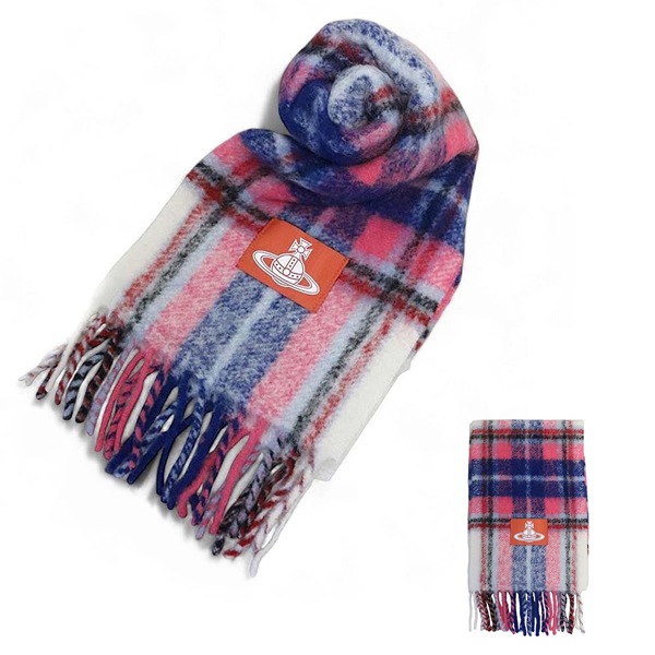 マフラー CHUNKY TARTAN 8103014F-W01BM-G401 PINK ユニセックス