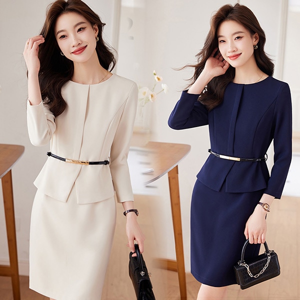 ワンピーススーツ レディース ベルト付き 入学式 卒業式 洗える セットアップ ママスーツ 母 七五三 セレモニースーツ 大きいサイズ 結婚式 お受験 お宮参り オフィス 事務服 フォーマル