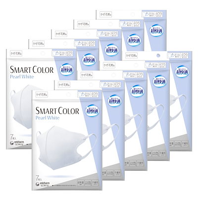 他サイト： 超快適マスク スマートカラー パールホワイト 風邪・花粉用 不織布マスク ふつうサイズ 70枚入（7枚入×10個セット） オールシーズン カラーマスクPM2.5対応（ウイルス飛沫カットフィルタ）の商品画像
