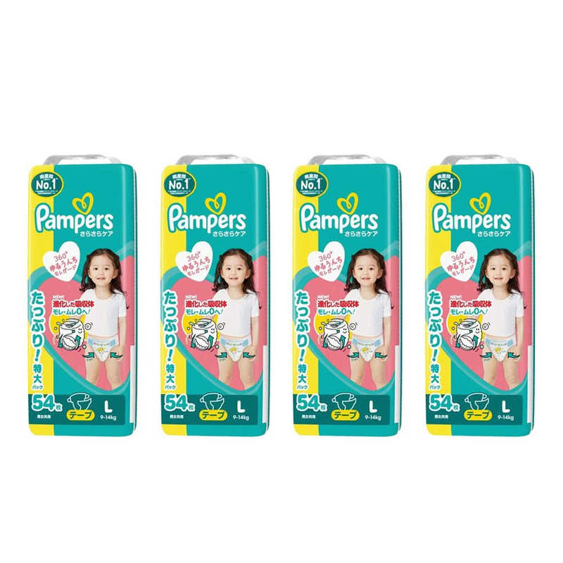 P＆G　(ケース販売) パンパース さらさらケア テープ ウルトラジャンボ L(9-14kg) 54枚×4個