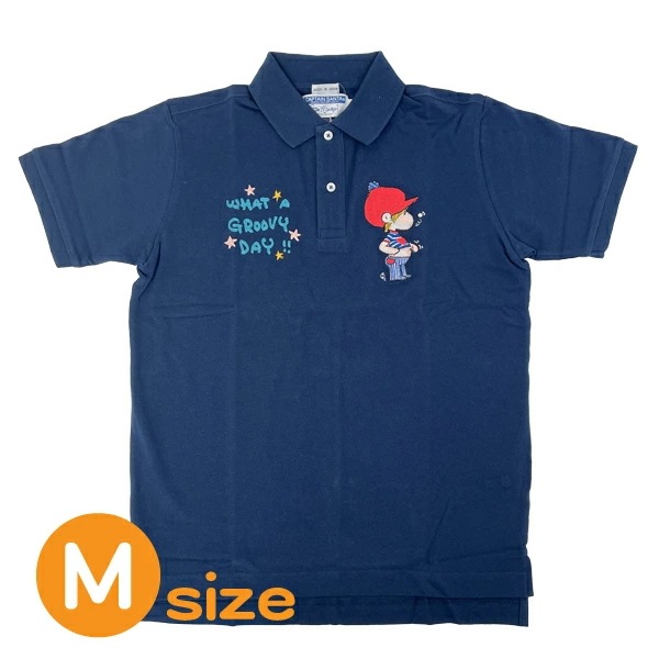 水森亜土 キャプテンサンタ コラボ ポロシャツ (M) ネイビー アパレル_8335-1048