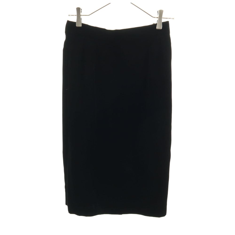 クリスチャンディオール 90s オールド ミモレ丈 ベロア タイトスカート LL ブラック Christian Dior レディース