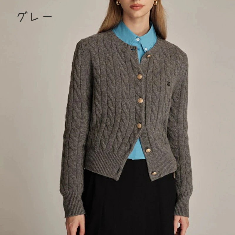 プレミアムカシミヤタッチカーディガンカーディガンカシミヤタッチニット長袖カーデ羽織りトップスアンサンブルオフィス上品レディース秋ピエロ