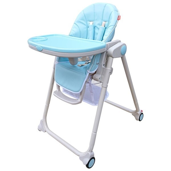 JTC パステルベビーチェア ブルー ハイ&ローチェア (6カ月～3歳頃まで) 保証期間：1年