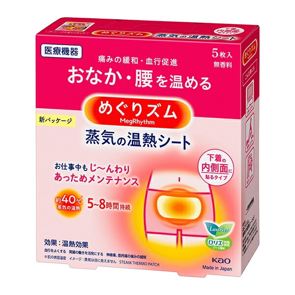 【一般医療機器】めぐりズム蒸気の温熱シート下着の内側面に貼るタイプ ５枚24個 (計120枚)（富