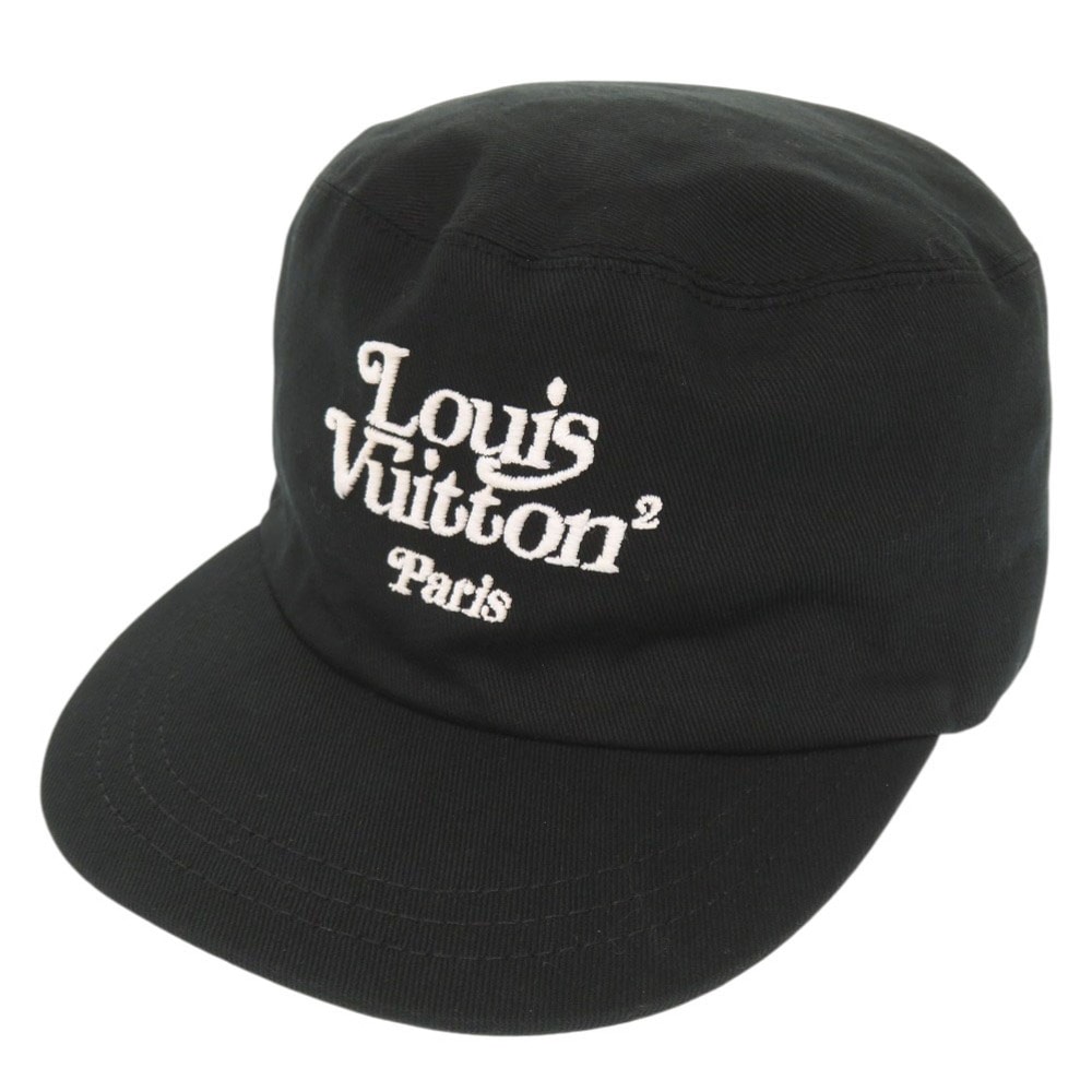 新品同様 × NIGO キャスケット スクエアード LV MP2731 帽子 コットン ブラック LV 0696【中古】 メンズ