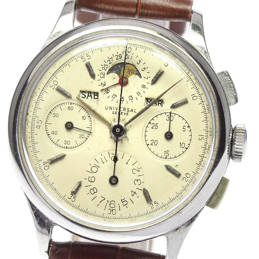 訳あり【Universal Geneve】ユニバーサルジュネーブ トリコンパックス クロノグラフ ヴィンテージ ref.22543 自動巻き メンズ_666596【中古】