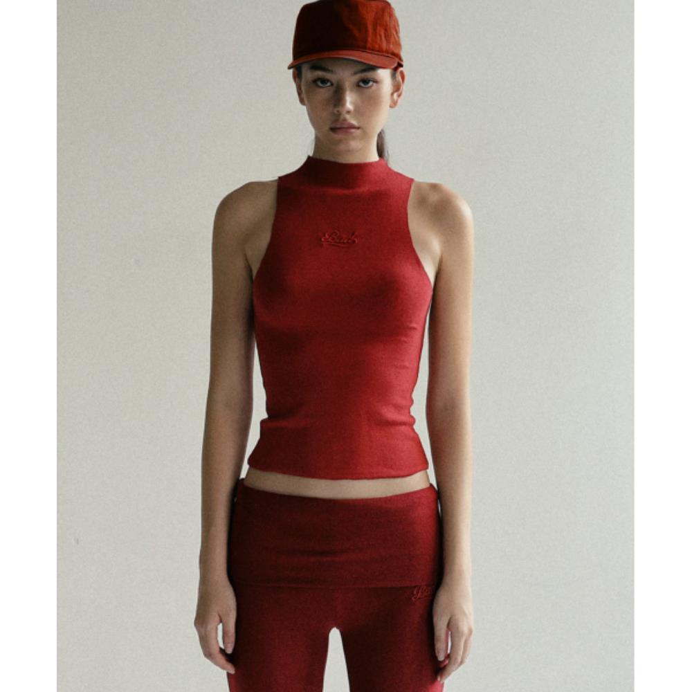BADBLOOD Beyond Soft Mockneck Tank Carmine w-tnk24-064