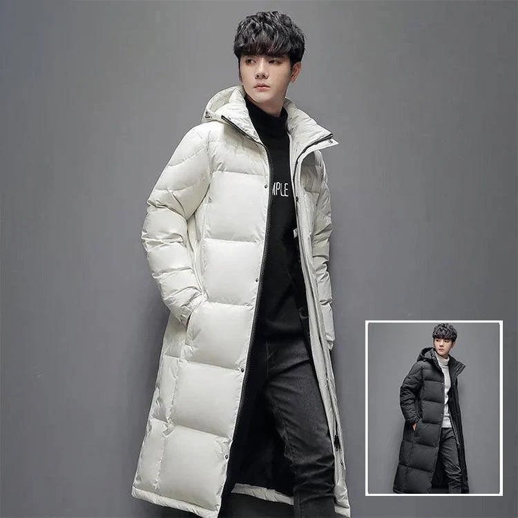 新作 トレンド ダウン90% 秋冬　ロングダウンコート メンズ ダウンコート フード付き ロング メンズ ダウンジャケット ロングコート アウター ダウン 防寒保温